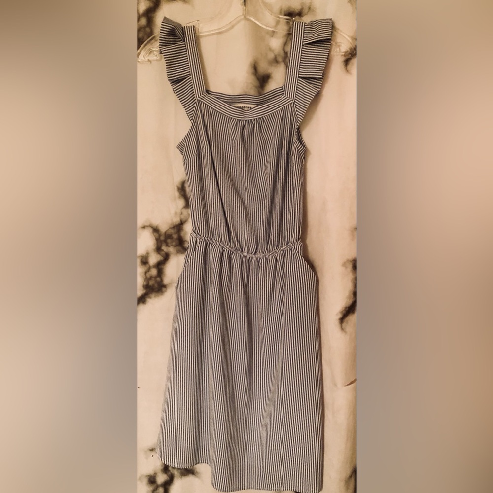 MONTEAU Sleeveless Navy and White Striped Sundress